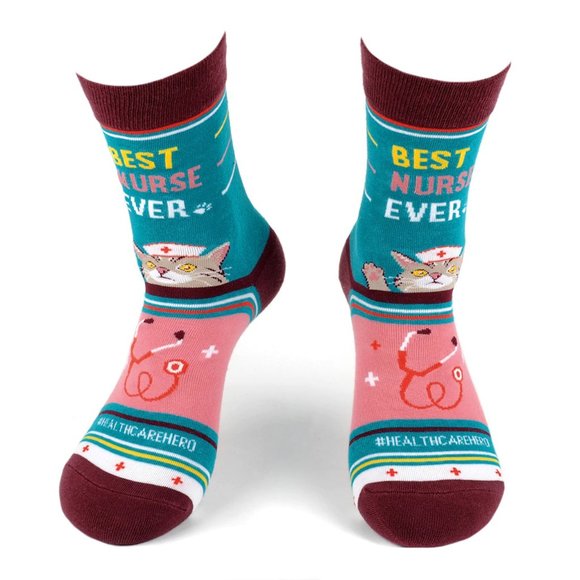 Health Care Heroes-Best Nurse- Novelty Socks S/M - Picture 2 of 9